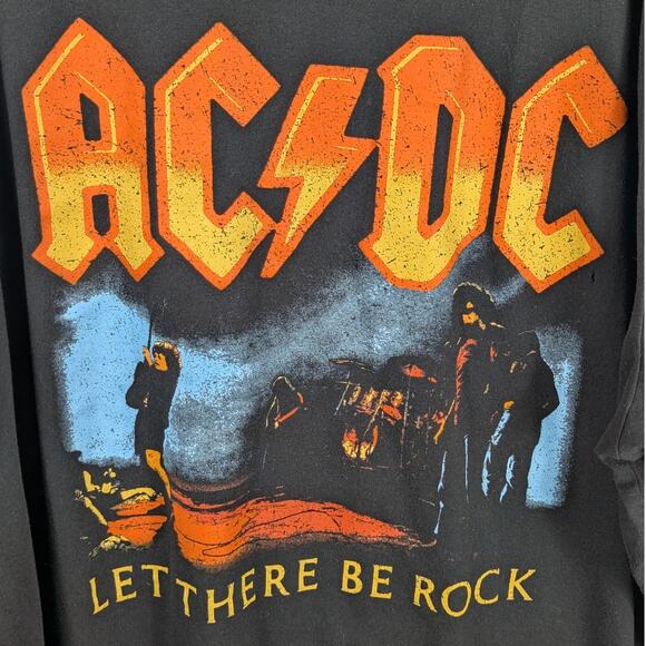 AC/DC Let There Be Rock Band T-Shirt Mens 3XB Black Graphic Tee Vintage Style - Picture 2 of 4